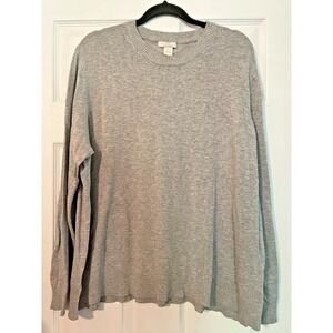 H&M Sweater Woman's long sleeve Tunic 2XL Gray cozy Basics Minimalist